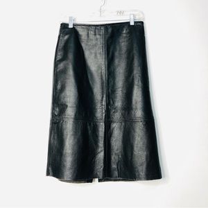 Clio Black Leather fully lined Skirt. H9